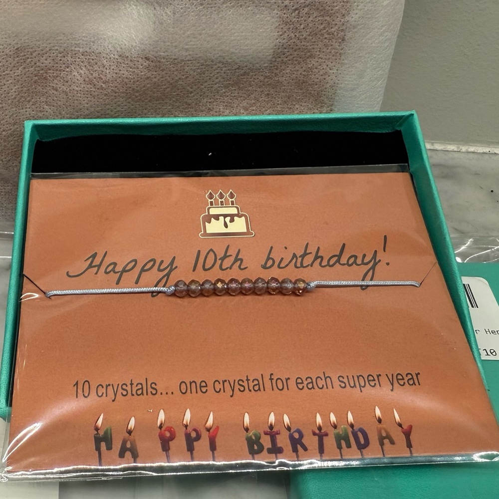 10th birthday !!! Purple Crystal Birthday Bracelet